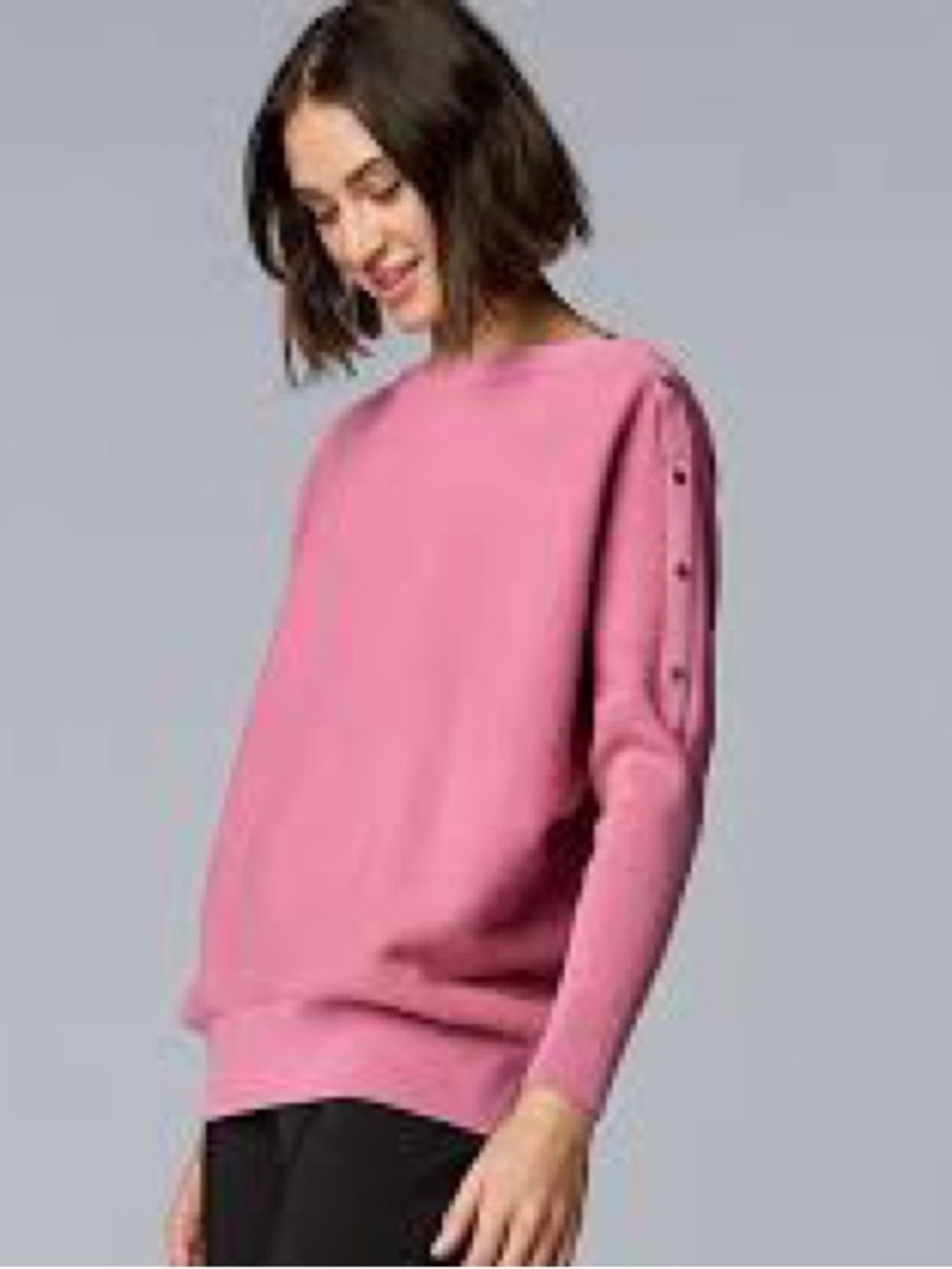 Simply Vera Wang heather rose boat neck sweater